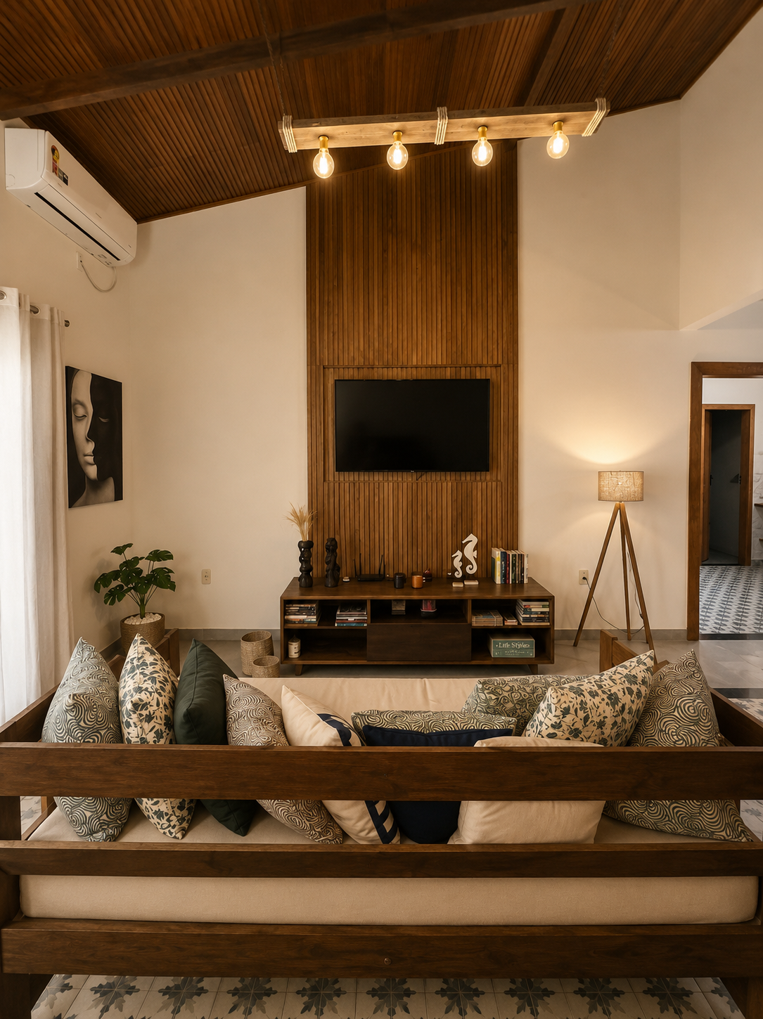 Quarto confortável da casa